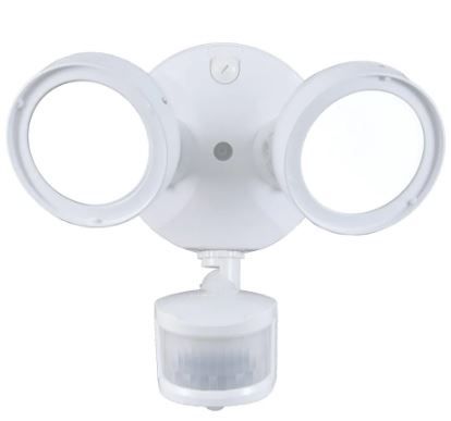 Photo 1 of *MISSING hardware and possibly other components* 
Defiant 180° White Motion Activated Sensor Twin-Head Round Outdoor Integrated LED Security Flood Light