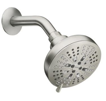 Photo 1 of *shower head ONLY*
MOEN HydroEnergetix 8-Spray Patterns with 1.75 GPM 4.75 in. Single Wall Mount Fixed Shower Head in Spot Resist Brushed Nickel
