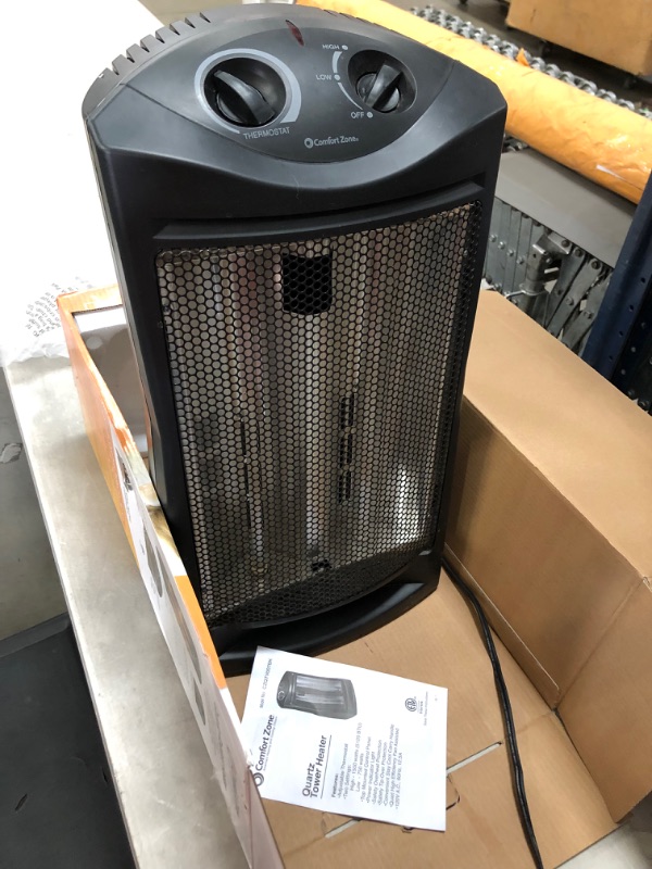 Photo 2 of *USED*
Comfort Zone 1500-Watt Electric Quartz Infrared Radiant Tower Heater Space Heater
