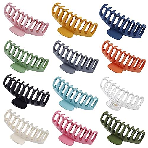 Photo 1 of 12 Pack Hair Claw Clips Stylish Hair Clips Barrettes with 12 Colors Hair Claw Clips
