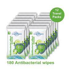 Photo 1 of 12 Travel packs CoolWipes Sanitizing Wipes with vitamins A, E, C and D-panthenol | Sanitizing Antibacterial Moisturizing & Hypoallergenic Tissues for Hands & Full Body Cleaning Pack | 180 pcs total
