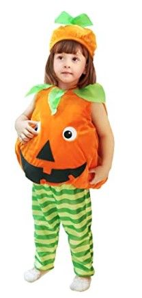 Photo 1 of Girls Pumpkin Costume, Boys Outfit Toddler Kids Baby Lantern Faces Fancy Dress up for Halloween Party Size 3T-4T
