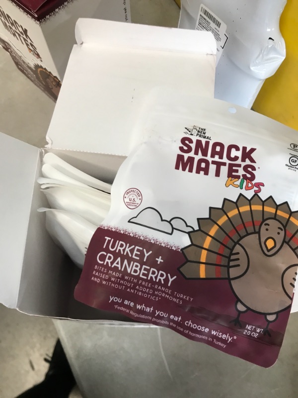 Photo 2 of ?Snack Mates by The New Primal Turkey & Cranberry Bites, High Protein and Low Sugar Kids Snack, Bite-Sized, Certified Paleo, Certified Gluten Free, Soy Free, 2 Oz Per Pack (8 Pack)
