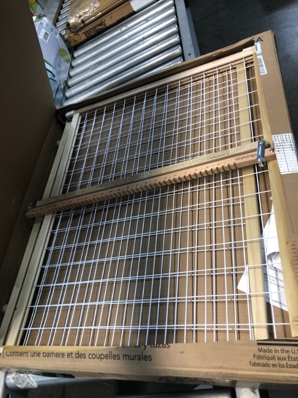 Photo 2 of 50 in" Wide Extra Wide Wire Mesh Baby Gate: Installs in Extra Wide Opening in Second Without damaging Wall. Pressure Mount. Fits 29.5"-50 in" Wide (32" Tall, Sustainable Hardwood)
