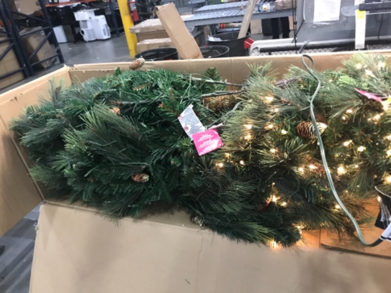 Photo 3 of 7ft National Christmas Tree Company Pre-Lit Carolina Pine Full Artificial Christmas Tree with 700 Clear Lights