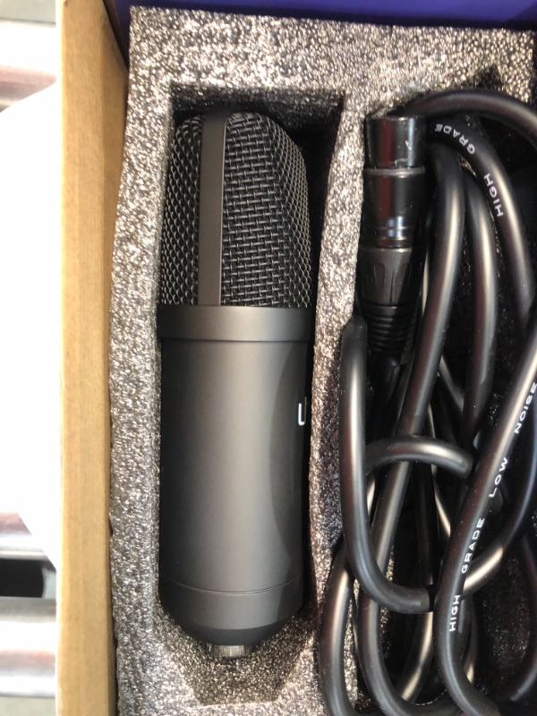 Photo 3 of XLR Condenser Microphone, UHURU Professional Studio Cardioid Microphone Kit with Boom Arm, Shock Mount, Pop Filter, Windshield, and XLR Cable, for Broadcasting, Recording, Chatting, and YouTube (XM-900)
