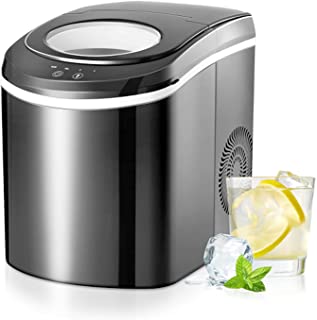 Photo 1 of TRUSTECH Countertop Ice Maker Machine, Automatic Ice Maker Ice Maker, 9 Cubes Ready in 6 Minutes, 26 Pounds in 24 Hours, Perfect for Home / Kitchen / Office, Ice Scoop and Basket, Black
