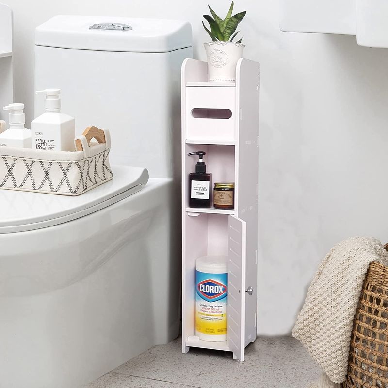 Photo 1 of *** STOCK PHOTO FOR REFERNCE ONLY***
Toilet Paper Stand,,Narrow Storage Cabinet ,GREY
