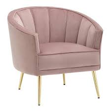 Photo 1 of **** STOCK PHOTO FOR REFERENCE ONLY****
Pink Velvet and Gold Finish Accent Chair