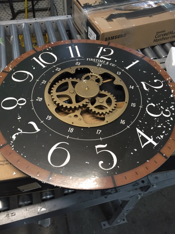Photo 2 of  FirsTTime & Co. Gold Carlisle Gears Clock

