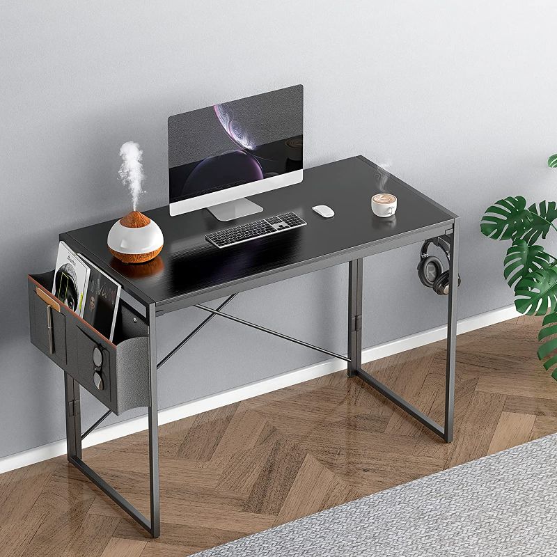 Photo 1 of NICEWELL, 40 inch Desk for Home Office, Black Desk
