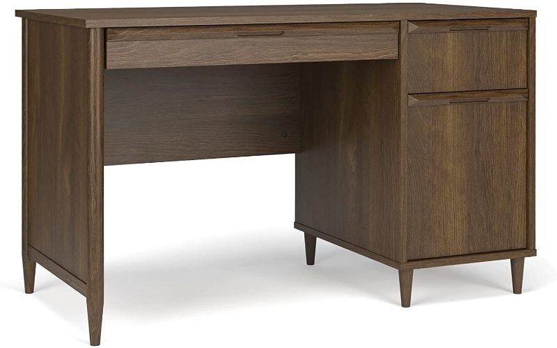 Photo 1 of Ergode Quarters & Craft Raleigh Collection Home Office 47" Computer Desk, in Vintage Walnut (QC47MMW)
