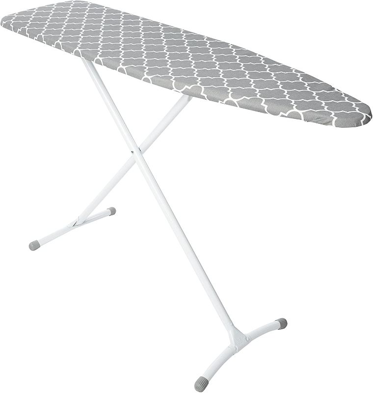 Photo 1 of  Steel Ironing Board Contour Grey & White Cover, Grey Lattice, 53 x 35 x 13 inches; DESIGN UNKNOW