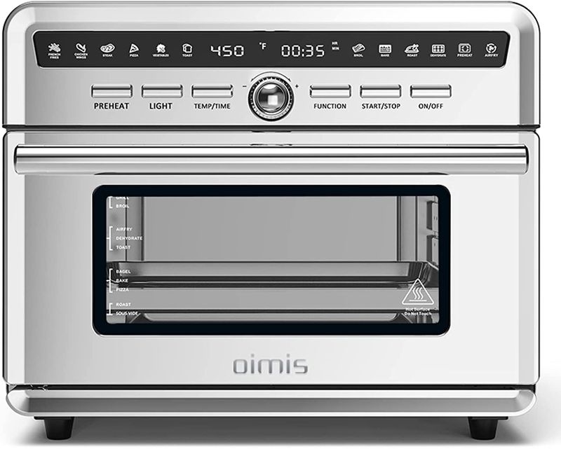 Photo 1 of Airfryer Oven OIMIS Toaster Ovens Countertop 26.5qt Stainless Steel Air Fryers Oven Combo Large Air Fryer with 7 Accessories/Dishwasher Safe/Cookbook Included/ETL Certified
