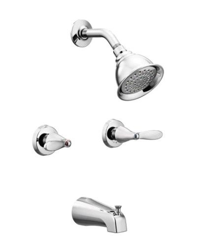 Photo 1 of Adler 2-Handle 1-Spray Tub and Shower Faucet in Chrome (Valve Included)
