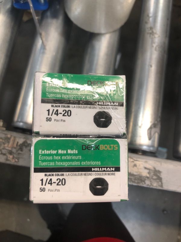Photo 1 of 1/4 in.-20 Black Exterior Hex Nuts 4-pack

