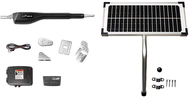 Photo 1 of Mighty Mule MM371W Automatic Gate Opener (Smart), Single, Black & 10 Watt Solar Panel Kit (FM123) for Mighty Mule Automatic Gate Openers,Black Cell

//NONFUNCTIONAL// PARTS ONLY 
