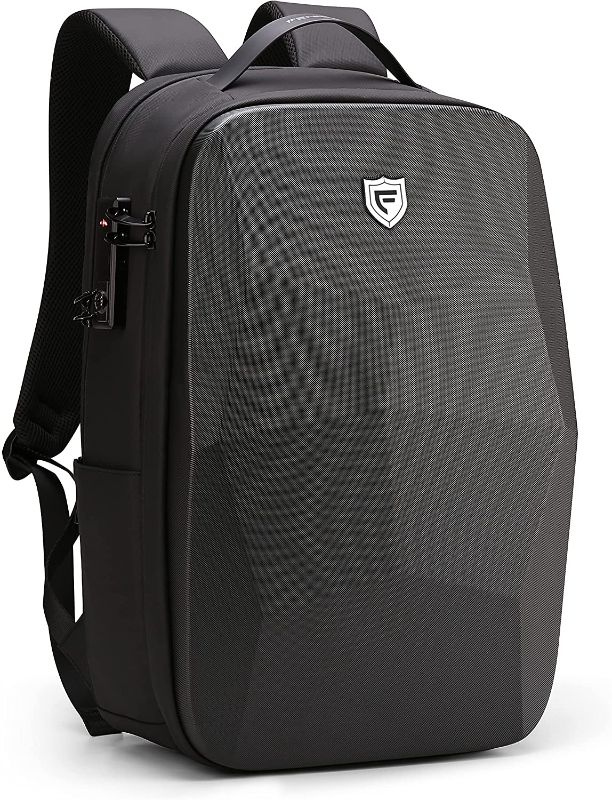 Photo 1 of FENRUIEN 17.3-Inch Hard Shell Laptop Backpack,Anti-Theft Waterproof Business Travel Computer Backpack,Black Gaming Laptop Bag with USB Port for Men
