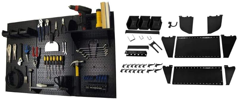 Photo 1 of Wall Control Pegboard Organizer Metal Standard Tool Storage  4', Black/Black,