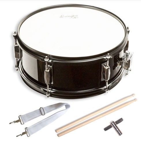 Photo 1 of Aileen Lexington Student Steel Shell Snare Drum Set 14" X 5.5", Includes Drum Key, Drumsticks and Strap 