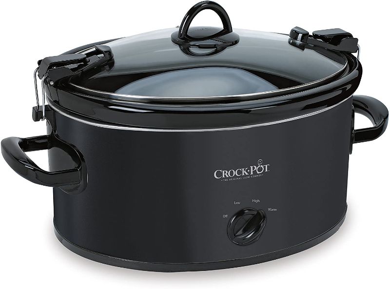 Photo 1 of Crock-Pot Cook and Carry Portable Manual Slow Cooker, Black - SCCPVL600-B, 6 Quarts
