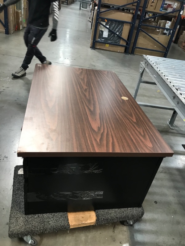 Photo 3 of 30x48 brown desk/ 2 drawers. 
(20.5 tall)