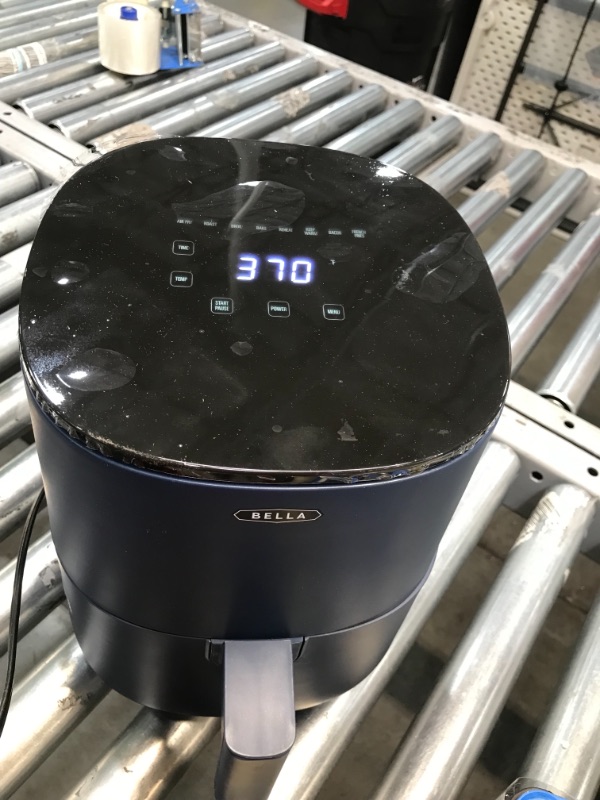 Photo 3 of BELLA 2.9QT Touchscreen Air Fryer, No Pre-Heat Needed, No-Oil Frying, Fast Healthy Evenly Cooked Meal Every Time, Dishwasher Safe Non Stick Pan and Crisping Tray for Easy Clean Up, Matte Blue
