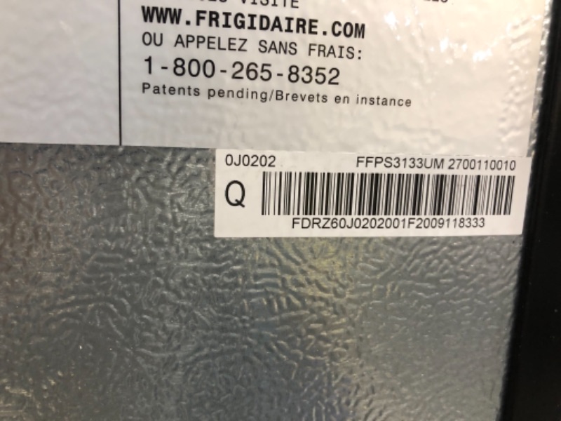 Photo 2 of Frigidaire FFPS3133UM 19 Inch Freestanding Compact Refrigerator in Silver Mist
