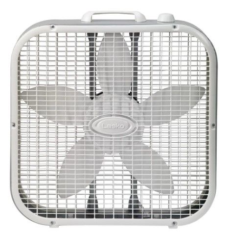 Photo 1 of 20 in. 3 Speed White Box Fan with Save-Smart Technology for Energy Efficiency