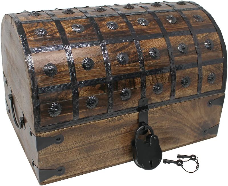 Photo 1 of 
Nautical Cove Pirate Treasure Chest with Iron Lock and Skeleton Key