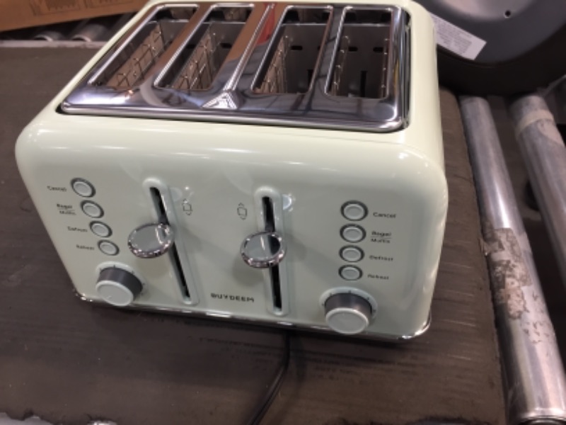 Photo 3 of BUYDEEM DT-640 4-Slice Toaster, Extra Wide Slots, Retro Stainless Steel with High Lift Lever