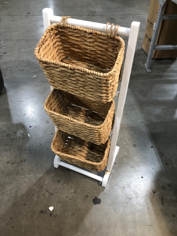 Photo 3 of *Damaged* MDesign Vertical Standing Storage Basket Stand with 3 Baskets
