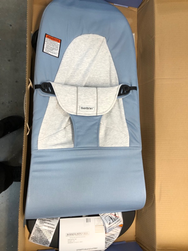 Photo 3 of Babybjorn Bouncer Balance Soft Cotton/Jersey - Blue/Grey