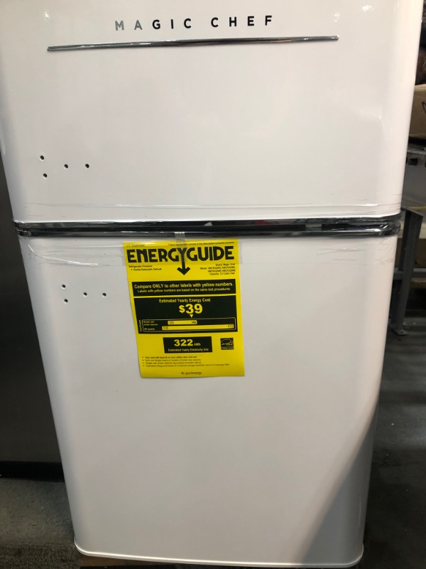 Photo 1 of Magic Chef Retro 3.2 Cu. Ft. 2 Door Mini Fridge in White
