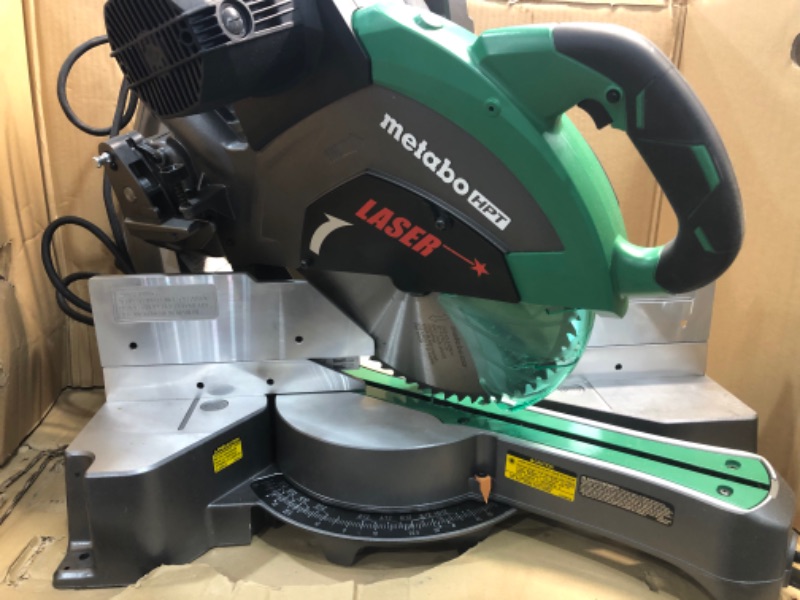 Photo 8 of *DAMAGED* Metabo HPT C12RSH2SM 15 Amp Dual Bevel 12 in. Corded Sliding Compound Miter Saw
