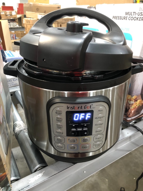 Photo 2 of **USED**
Instant Pot Duo 7-in-1 Electric Pressure Cooker, Slow Cooker, Rice Cooker, Steamer, Sauté, Yogurt Maker, Warmer & Sterilizer, 8 Quart, Stainless Steel/Black
