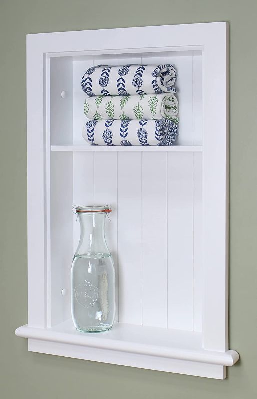 Photo 1 of **USED**
Fox Hollow Furnishings 14x24 Aiden Wall Niche (White w/Beadboard Back 1 Shelf)
