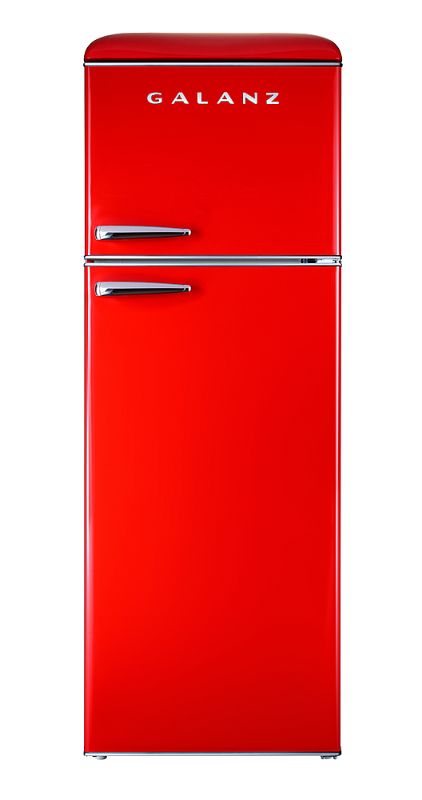 Photo 1 of **DAMAGE TO FRIDGE FRAME** REFRIGERATOR HANDLES ARE INSIDE OF FRIDGE**
Galanz - Retro 12 Cu. Ft Top Freezer Refrigerator - Red
