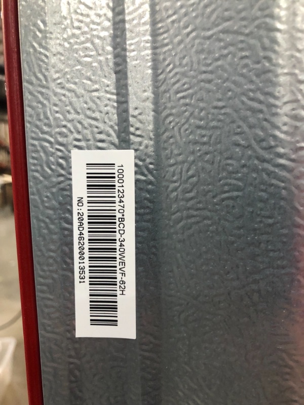 Photo 6 of **DAMAGE TO FRIDGE FRAME** REFRIGERATOR HANDLES ARE INSIDE OF FRIDGE**
Galanz - Retro 12 Cu. Ft Top Freezer Refrigerator - Red
