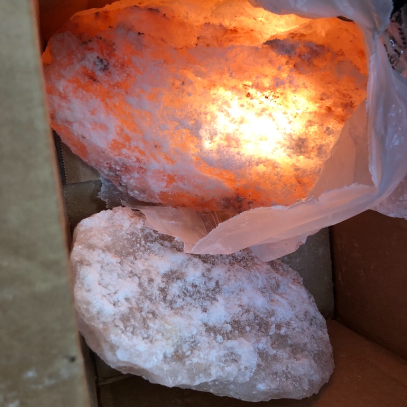 Photo 2 of **USED,, LAMP FUNCTIONS BUT IS MISSING BASE, LAMP IS BROKEN**

Himalayan Glow 1004 Hand Carved Natural Himalayan Salt lamp, 15-20 lbs, Orange/Amber,Orange / Amber
