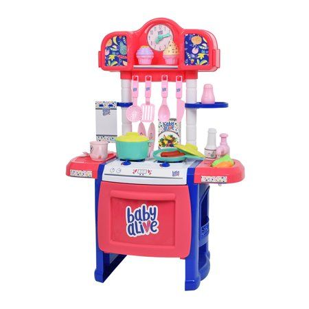 Photo 1 of Baby Alive Pretend Play Baby Doll Kitchen Set with Cooking Accessories
