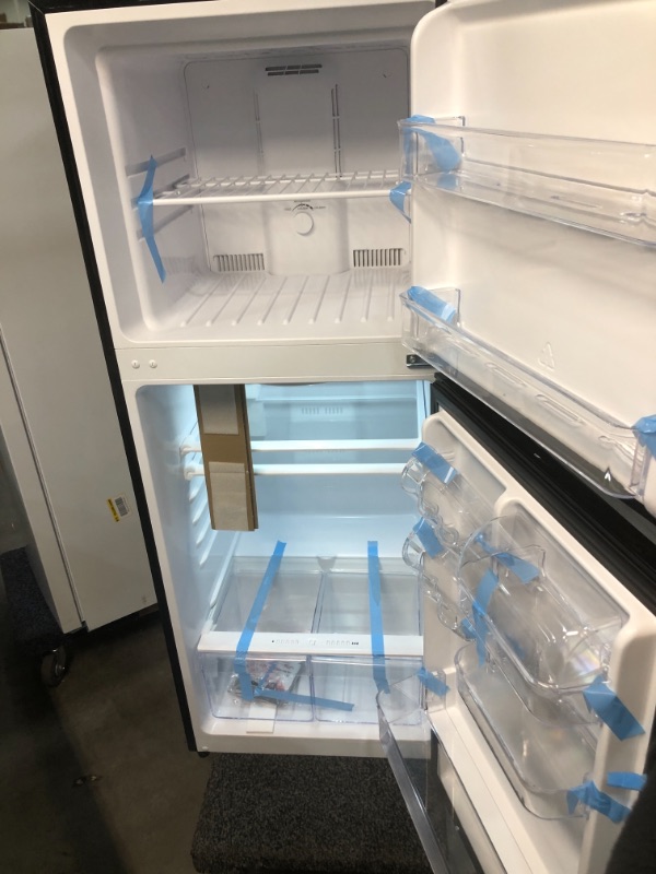 Photo 1 of 10.1 cu. ft. Top Freezer Refrigerator in Platinum Steel
