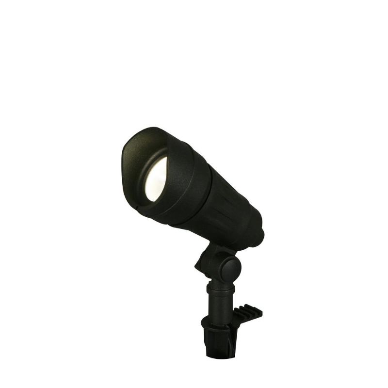 Photo 1 of Hampton Bay 9.8-Watt Millennium Black Adjustable Light Color Outdoor Integrated LED Landscape Spot Light
