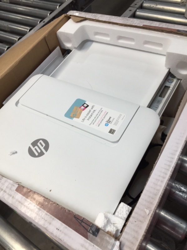 Photo 2 of HP DeskJet Plus 4155 Wireless All-in-One Printer, Mobile Print, Scan & Copy, HP Instant Ink Ready, Auto Document Feeder, Works with Alexa (3XV13A)

// Need setup cartridge to install on new device