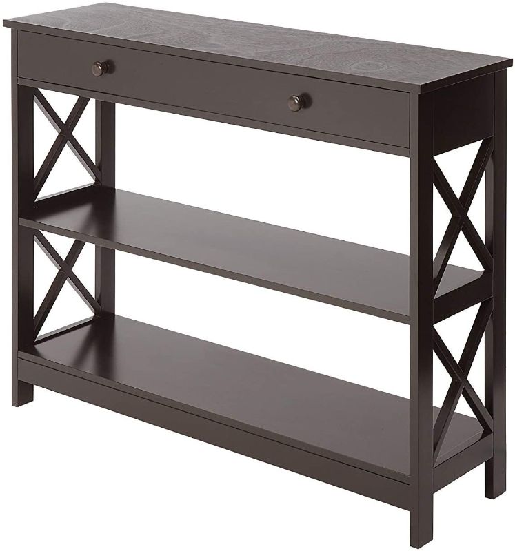 Photo 1 of Convenience Concepts Oxford 1 Drawer Console Table, Espresso
