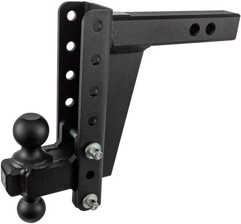 Photo 1 of BulletProof Hitches 2.0" Adjustable Heavy Duty (22,000lb Rating) 8" Drop/Rise Trailer Hitch with 2" and 2 5/16" Dual Ball (Black Textured Powder Coat, Solid Steel)
