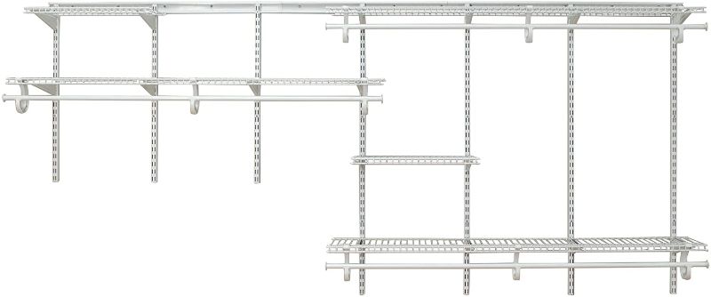 Photo 1 of ClosetMaid 2091 ShelfTrack 7Ft. To 10Ft. Adjustable Closet Organizer Kit, White
