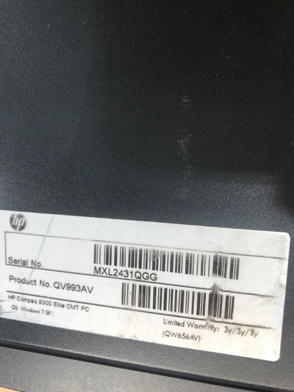 Photo 9 of HP EliteDesk 8300 Desktop Computer PC, 3.30 GHz Intel i7 Quad Core Gen 3, 8GB DDR3 RAM, 250GB SATA Hard Drive, Windows 10 Professional 64bitC TESTED AND FUNCTIONS. MONITOR AND KEYBOARD NOT INCLUDED