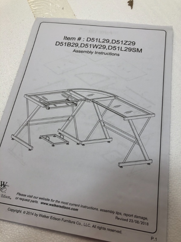 Photo 2 of Glass L Shaped Computer Desk with Keyboard Tray Silver - Saracina Home