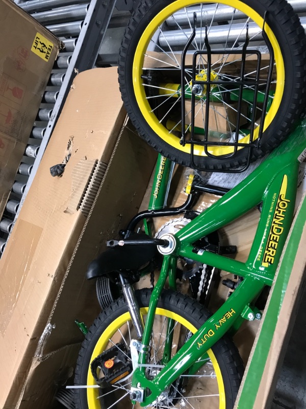 Photo 2 of John Deere 16 In. Boys Bicycle, Kids Bike with Training Wheels and Front Hand Brake, Green